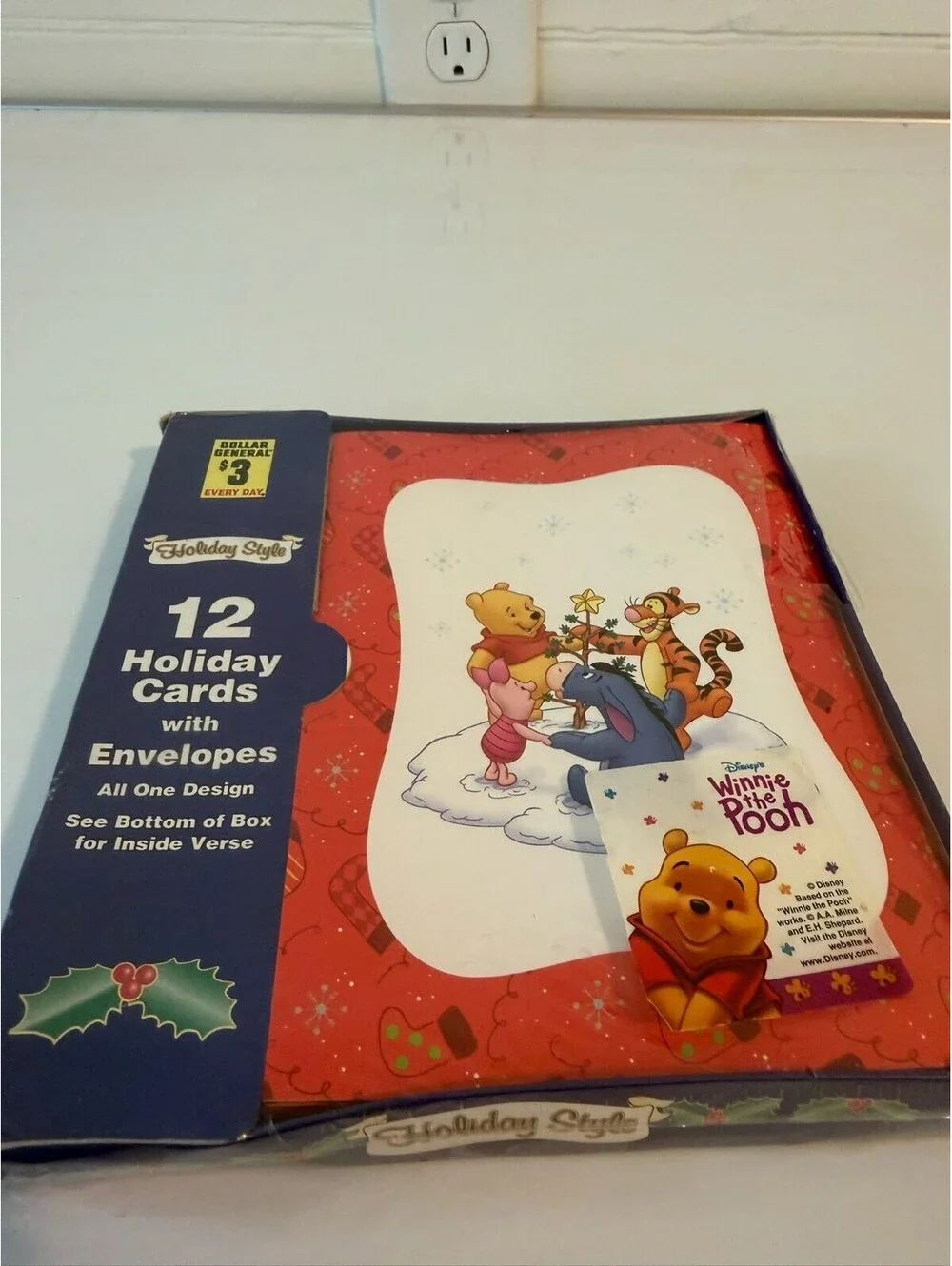 VTG 1999 Disney Winnie The Pooh Holiday Greeting Cards & Envelopes NOS Sealed